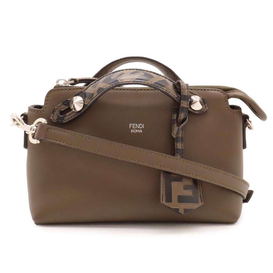 FENDI フェンディ BY THE WAY バイザウェイ ミニ ハンドバッグ 2WAY ショルダーバッグ ズッカ柄 FFモチーフ レザー ダークブラウン | FENDI