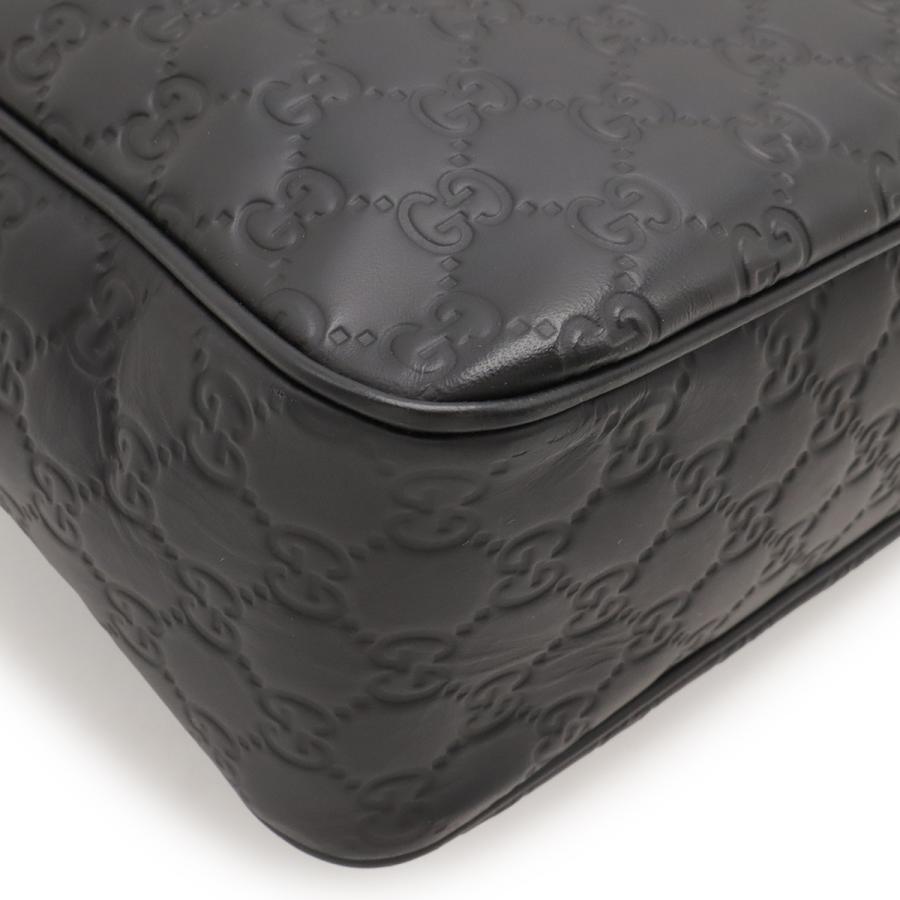 GUCCI グッチ グッチシマ シェリーライン ショルダーバッグ メッセンジャーバッグ ラバーコーティングレザー ブラック 黒 シルバー金具 | GUCCI | 02