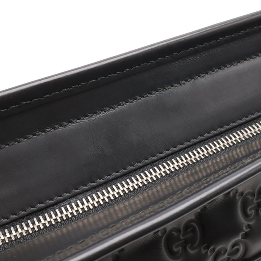 GUCCI グッチ グッチシマ シェリーライン ショルダーバッグ メッセンジャーバッグ ラバーコーティングレザー ブラック 黒 シルバー金具 | GUCCI | 04