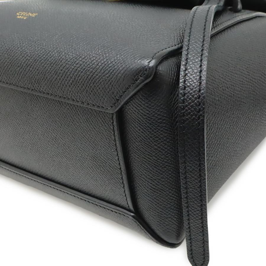 CELINE セリーヌ ベルトバッグ ナノ ハンドバッグ ミニバッグ 2WAY ショルダーバッグ 斜め掛け レザー ブラック 黒 ゴールド金具 189003 | CELINE | 02
