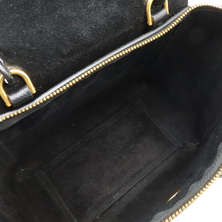 CELINE セリーヌ ベルトバッグ ナノ ハンドバッグ ミニバッグ 2WAY ショルダーバッグ 斜め掛け レザー ブラック 黒 ゴールド金具 189003 | CELINE | 05
