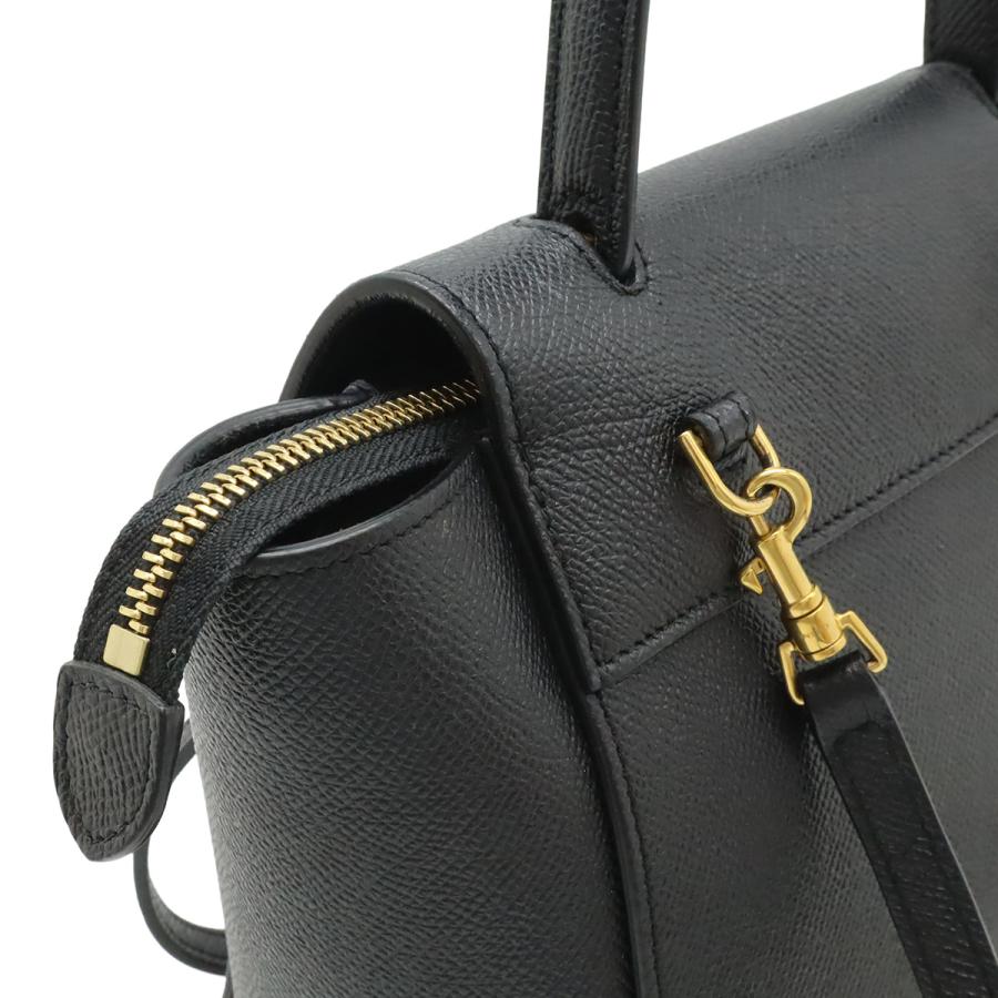 CELINE セリーヌ ベルトバッグ ナノ ハンドバッグ ミニバッグ 2WAY ショルダーバッグ 斜め掛け レザー ブラック 黒 ゴールド金具 189003 | CELINE | 06