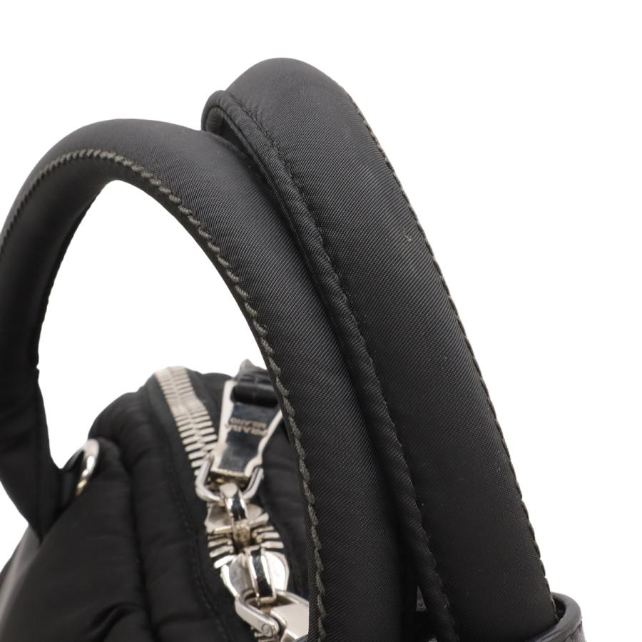 PRADA プラダ テスート ボンバー ハンドバッグ トートバッグ 2WAY ショルダーバッグ ナイロン レザー NERO 黒 ブラック シルバー金具 | PRADA | 04
