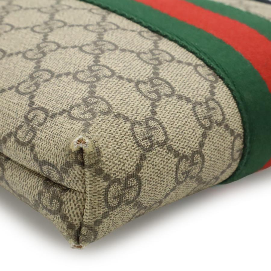 GUCCI グッチ GGスプリーム シェリーライン ウェブ フラット メッセンジャーバッグ ショルダーバッグ 斜め掛け PVC ベージュ ブラック 黒 | GUCCI | 02