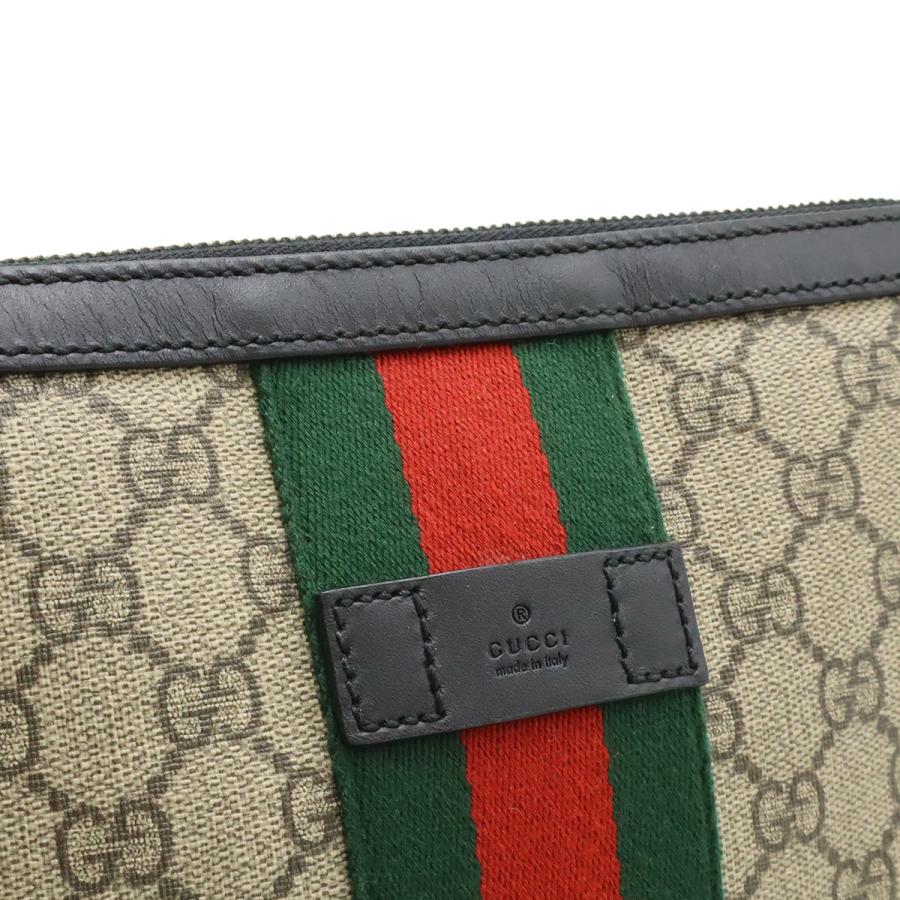 GUCCI グッチ GGスプリーム シェリーライン ウェブ フラット メッセンジャーバッグ ショルダーバッグ 斜め掛け PVC ベージュ ブラック 黒 | GUCCI | 07