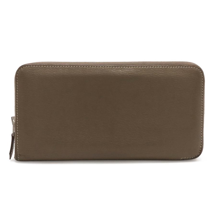 HERMES エルメス アザップロング オールレザー ラウンドファスナー 長財布 シェーブル エトゥープ グレージュ系 シルバー金具 X刻印 | HERMES