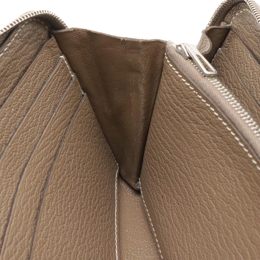 HERMES エルメス アザップロング オールレザー ラウンドファスナー 長財布 シェーブル エトゥープ グレージュ系 シルバー金具 X刻印 | HERMES | 06