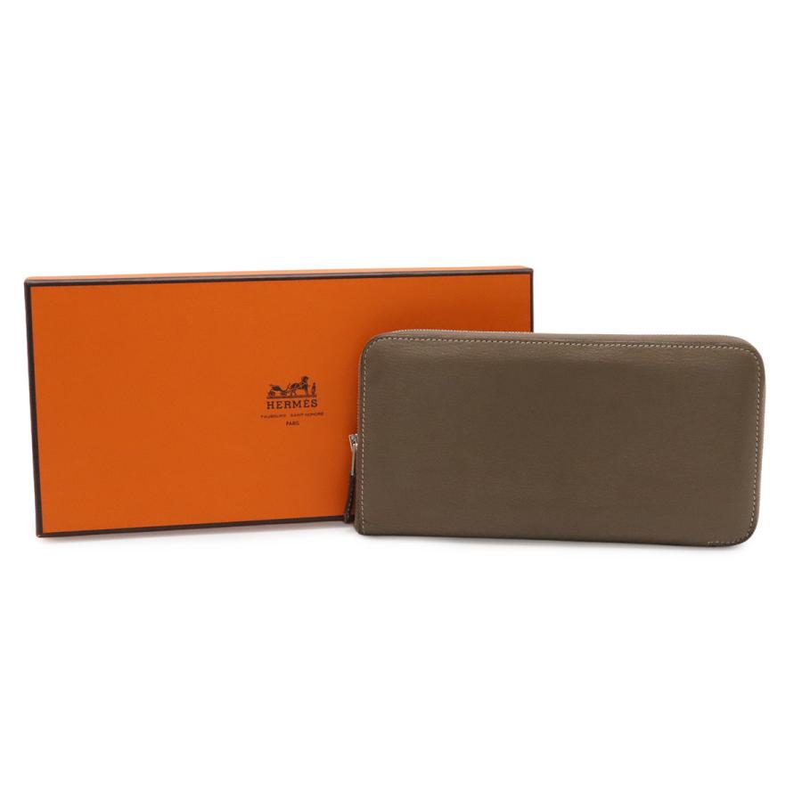 HERMES エルメス アザップロング オールレザー ラウンドファスナー 長財布 シェーブル エトゥープ グレージュ系 シルバー金具 X刻印 | HERMES | 08
