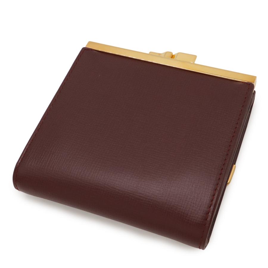 Cartier カルティエ マストライン マスト ドゥ カルティエ 3つ折財布 三つ折り財布 がま口 ガマ口 レザー ボルドー 赤 ゴールド金具 | Cartier | 01