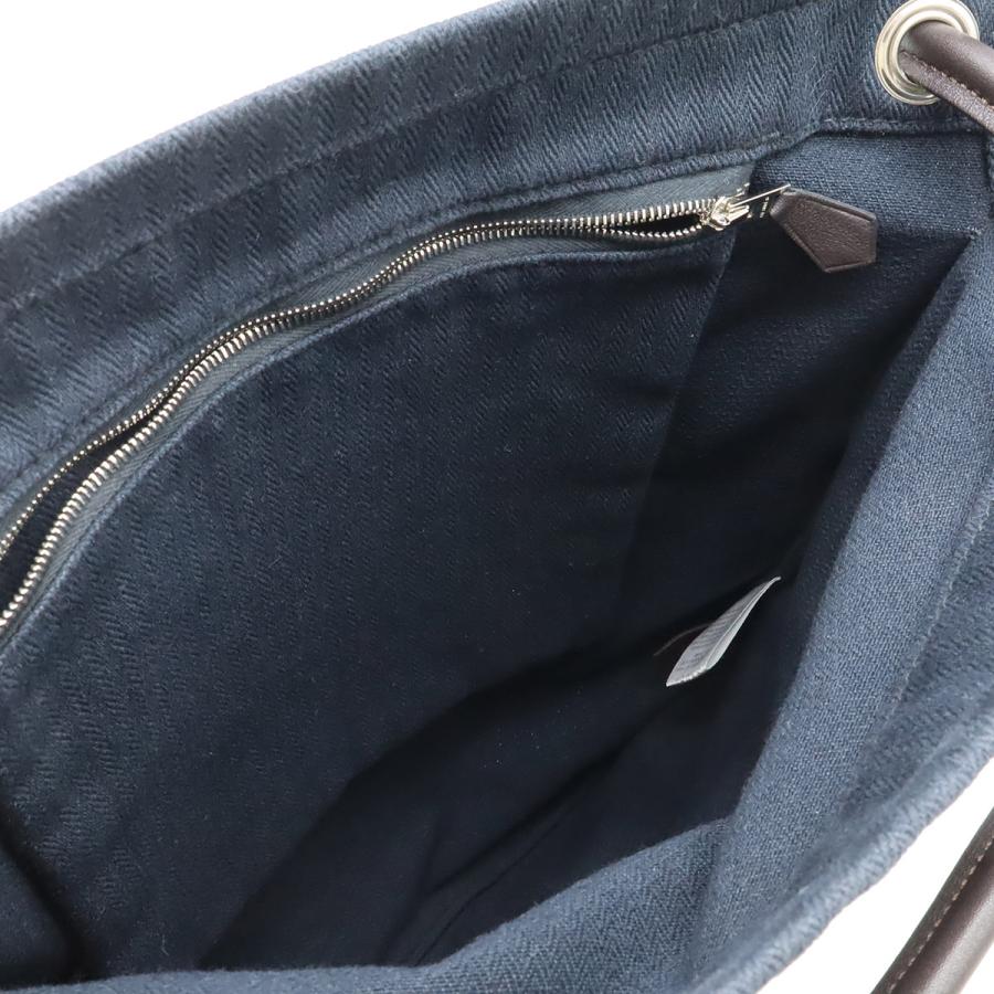 HERMES エルメス サック アリーヌ リュックサック バックパック トワルシェブロン レザー ネイビー ブラウン 紺 茶 Y刻印 | HERMES | 04