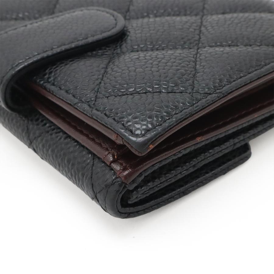 CHANEL シャネル マトラッセ ココマーク 2つ折財布 二つ折り Wホック財布 ダブルホック キャビアスキン レザー 黒 ブラック ゴールド金具 | CHANEL | 02