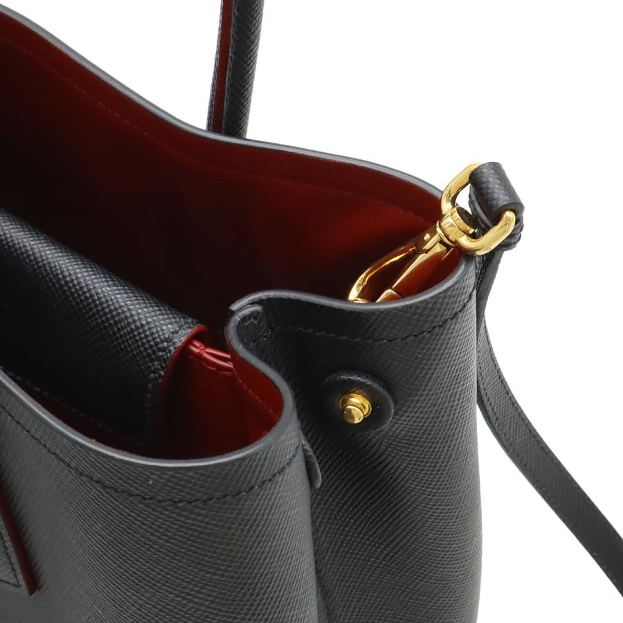 PRADA プラダ ダブル トートバッグ ショルダーバッグ 2WAY ハンドバッグ 斜め掛け サフィアーノ レザー NERO ブラック 黒 ゴールド金具 | PRADA | 04