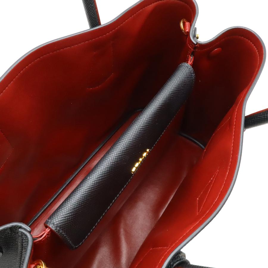 PRADA プラダ ダブル トートバッグ ショルダーバッグ 2WAY ハンドバッグ 斜め掛け サフィアーノ レザー NERO ブラック 黒 ゴールド金具 | PRADA | 05