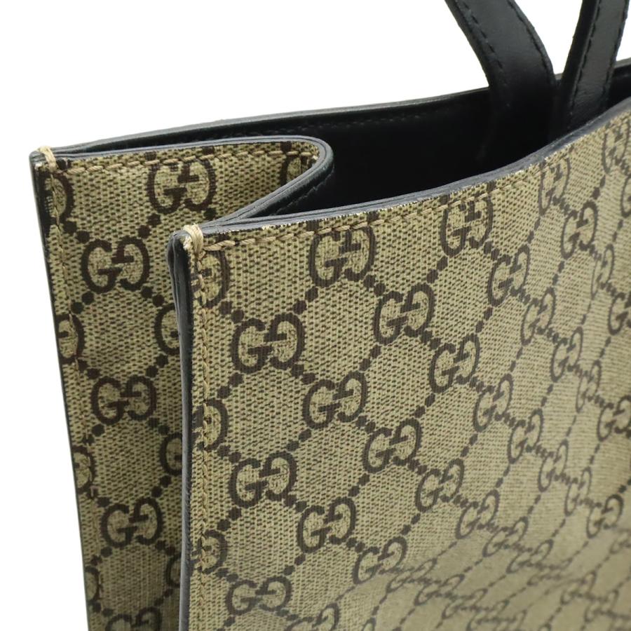 GUCCI グッチ GGスプリーム ビープリント 蜂 ハチ トートバッグ 2WAY ショルダーバッグ PVC レザー カーキベージュ ブラック 黒 450950 | GUCCI | 04