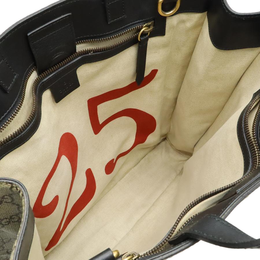 GUCCI グッチ GGスプリーム ビープリント 蜂 ハチ トートバッグ 2WAY ショルダーバッグ PVC レザー カーキベージュ ブラック 黒 450950 | GUCCI | 05