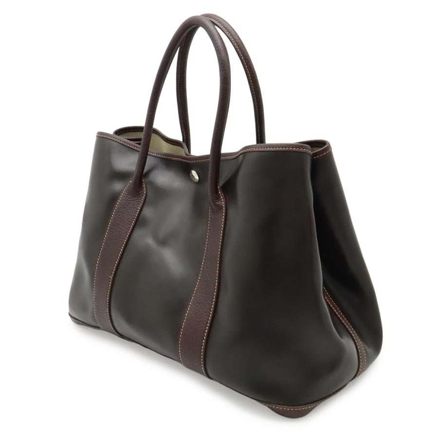 HERMES エルメス ガーデンパーティPM トートPM トートバッグ ハンドバッグ アマゾニア レザー ダークカーキ系 ダークブラウン | HERMES | 01