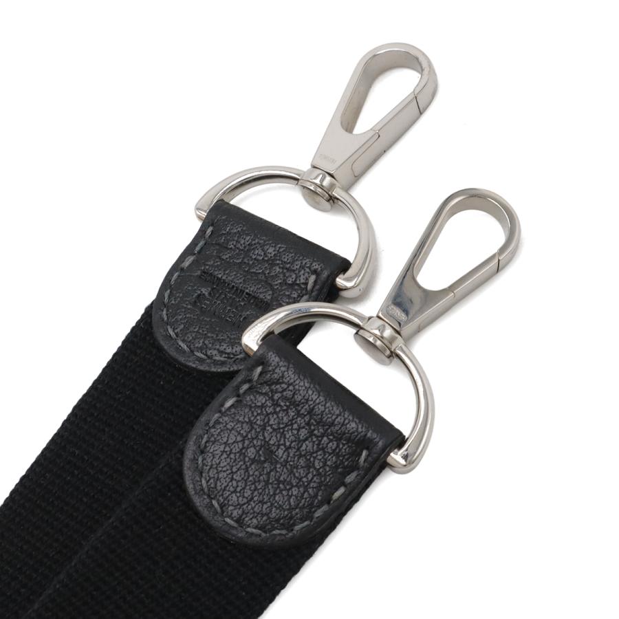 HERMES エルメス ショルダーストラップ ガーデンパーティ用 110cm キャンバス レザー ブラック 黒 シルバー金具 | HERMES | 02