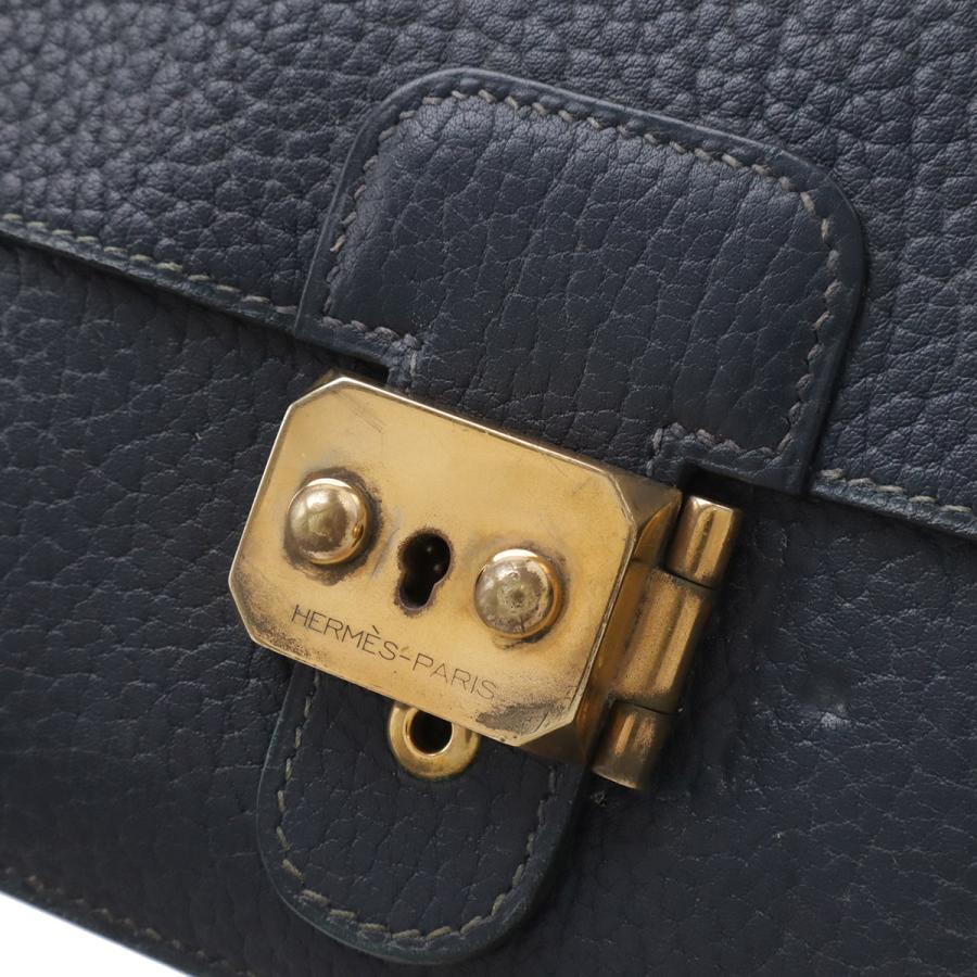 HERMES エルメス ポシェットジェット セカンドバッグ クラッチバッグ ビジネスバッグ フィヨルド レザー ネイビー 紺 ゴールド金具 | HERMES | 04