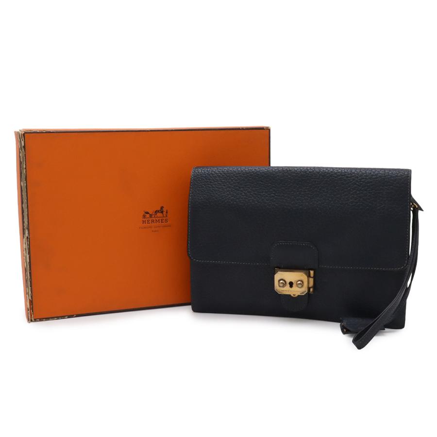 HERMES エルメス ポシェットジェット セカンドバッグ クラッチバッグ ビジネスバッグ フィヨルド レザー ネイビー 紺 ゴールド金具 | HERMES | 08