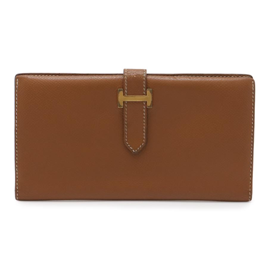 HERMES エルメス ベアン クラシック 2つ折長財布 二つ折り長財布 クシュベル レザー ゴールド ライトブラウン ゴールド金具 ○Y刻印 | HERMES
