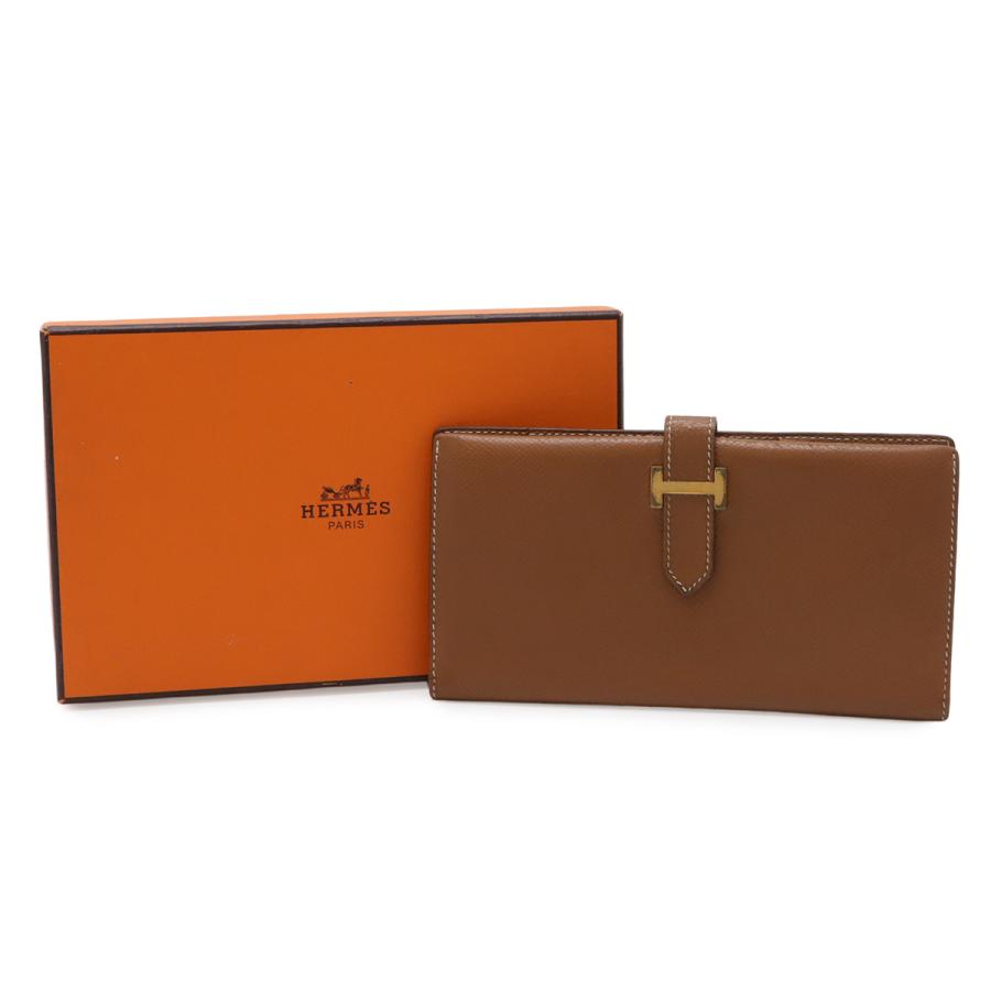 HERMES エルメス ベアン クラシック 2つ折長財布 二つ折り長財布 クシュベル レザー ゴールド ライトブラウン ゴールド金具 ○Y刻印 | HERMES | 08