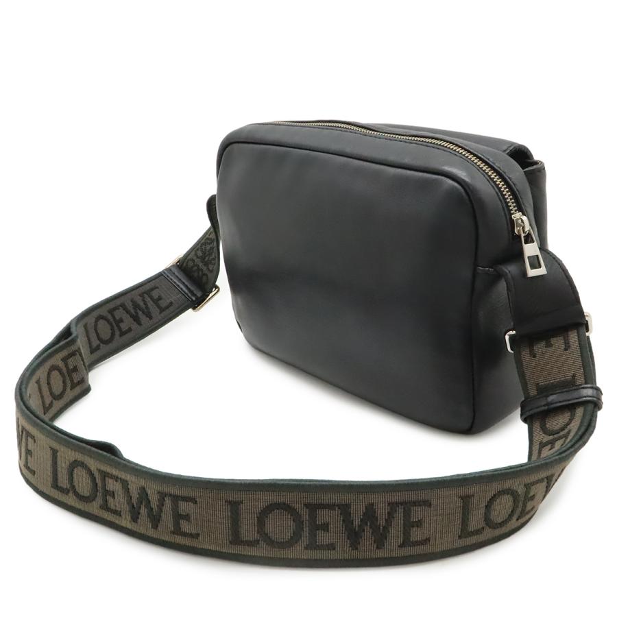 LOEWE ロエベ アナグラム ミリタリーメッセンジャーバッグ XS ショルダーバッグ 斜め掛け レザー ブラック 黒 シルバー金具 B553A72X27 | LOEWE | 01
