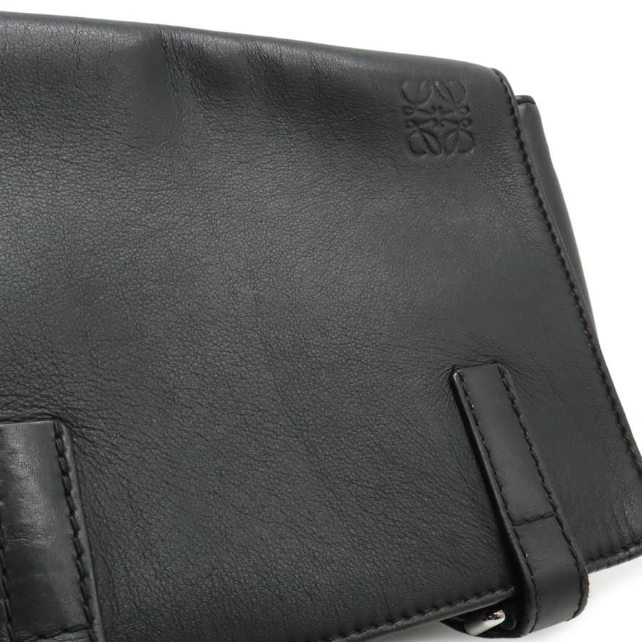 LOEWE ロエベ アナグラム ミリタリーメッセンジャーバッグ XS ショルダーバッグ 斜め掛け レザー ブラック 黒 シルバー金具 B553A72X27 | LOEWE | 08