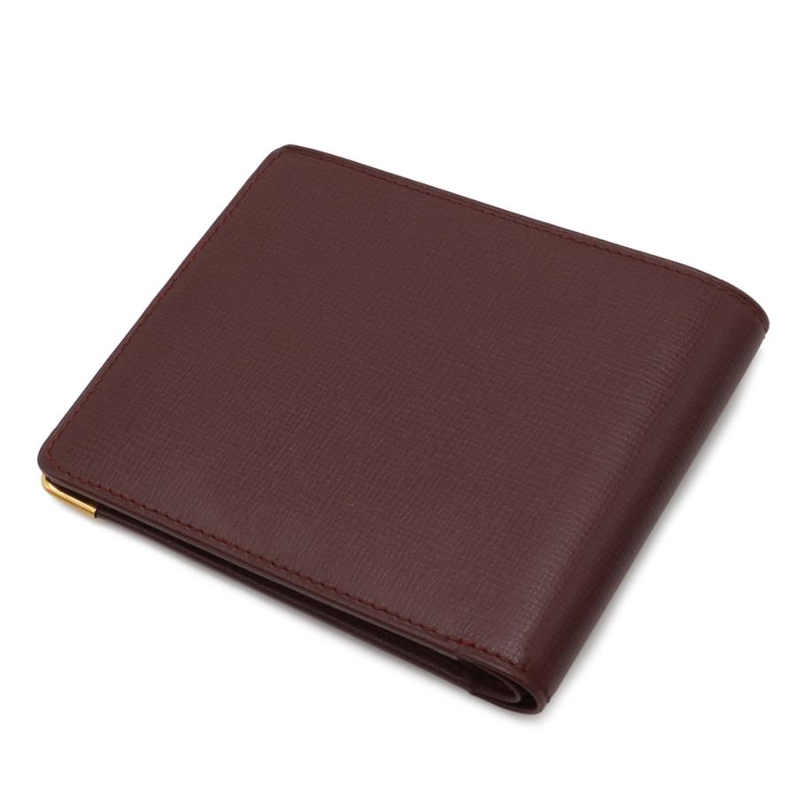 Cartier カルティエ マストライン マスト ドゥ カルティエ 2つ折札入れ 二つ折り財布 レザー ボルドー ゴールド金具 | Cartier | 01