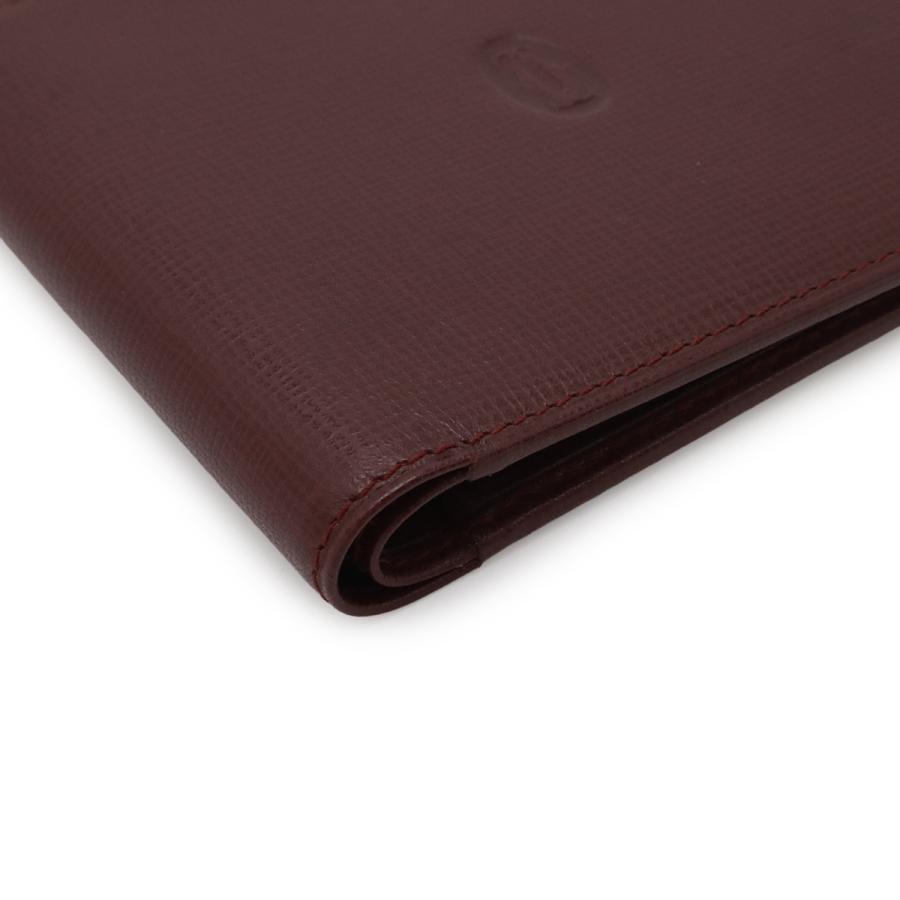 Cartier カルティエ マストライン マスト ドゥ カルティエ 2つ折札入れ 二つ折り財布 レザー ボルドー ゴールド金具 | Cartier | 02