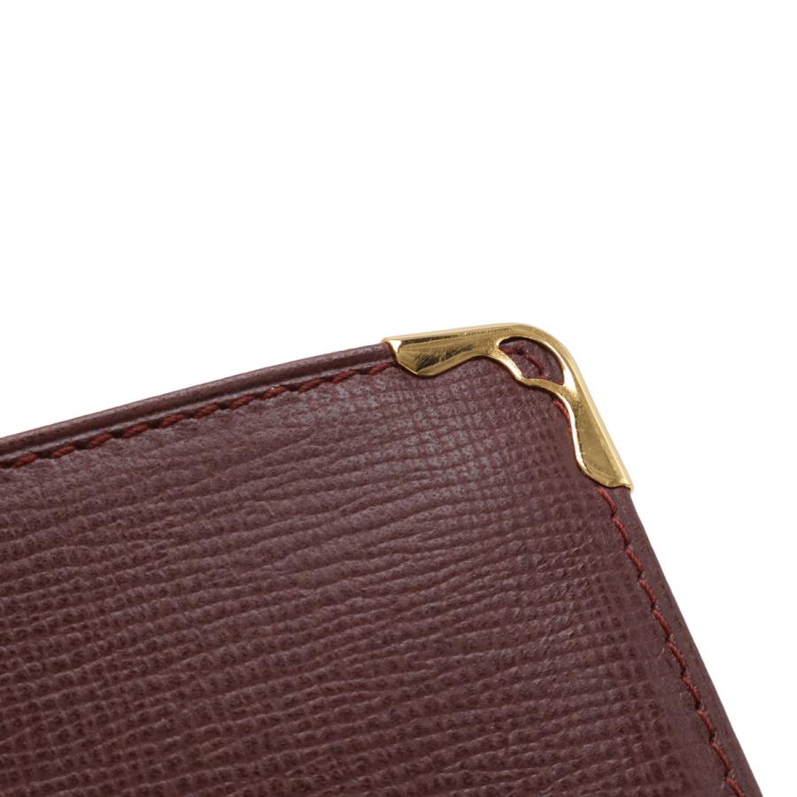 Cartier カルティエ マストライン マスト ドゥ カルティエ 2つ折札入れ 二つ折り財布 レザー ボルドー ゴールド金具 | Cartier | 03