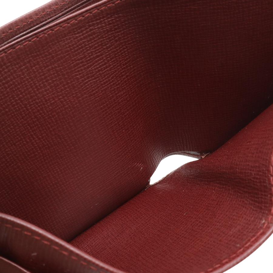 Cartier カルティエ マストライン マスト ドゥ カルティエ 2つ折札入れ 二つ折り財布 レザー ボルドー ゴールド金具 | Cartier | 05
