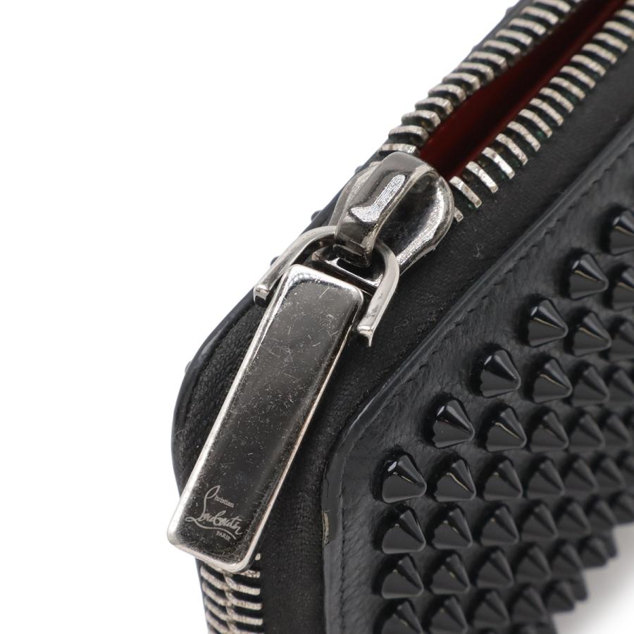 Christian Louboutin クリスチャン ルブタン パネトーネ ロングウォレット スパイクスタッズ ラウンドファスナー 長財布 レザー ブラック | Christian Louboutin | 03