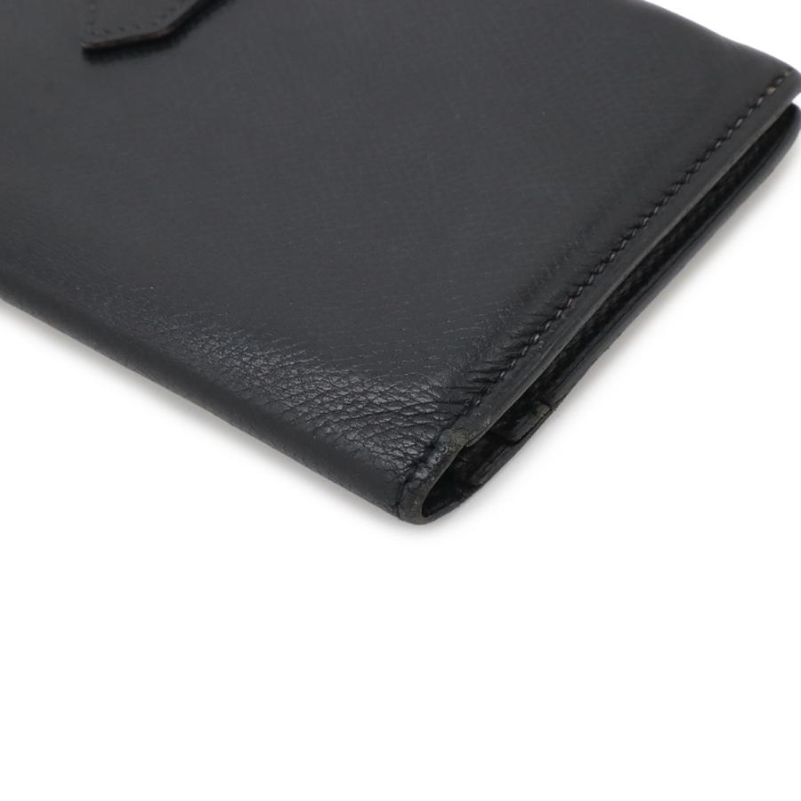 HERMES エルメス ベアン クラシック 2つ折長財布 二つ折り長財布 ヴォーエプソン レザー ブラック 黒 シルバー金具 □F刻印 | HERMES | 02