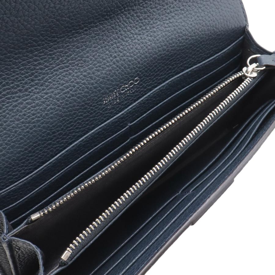 JIMMY CHOO ジミー チュウ ジミーチュウ MARTINA-C マルティナ フラップウォレット クリスタルバックル 2つ折長財布 レザー ネイビー | JIMMY CHOO | 05