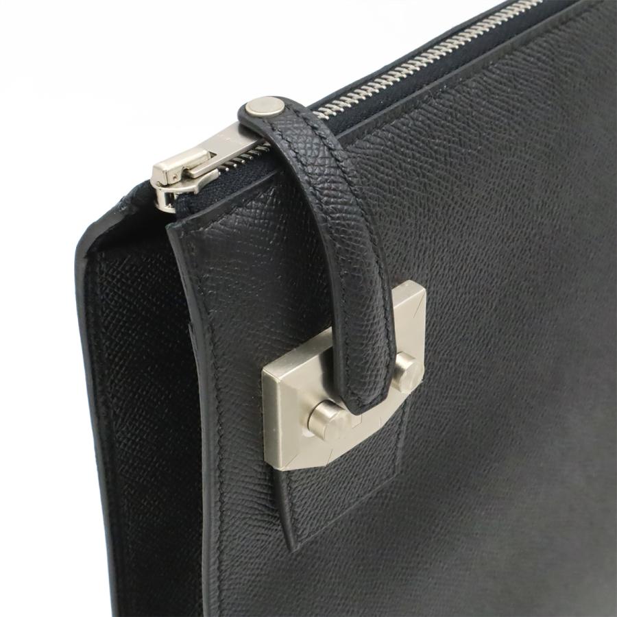 HERMES エルメス シティホール38 クラッチバッグ セカンドバッグ ヴォーエプソン ブラック 黒 シルバー金具 A刻印 | HERMES | 03
