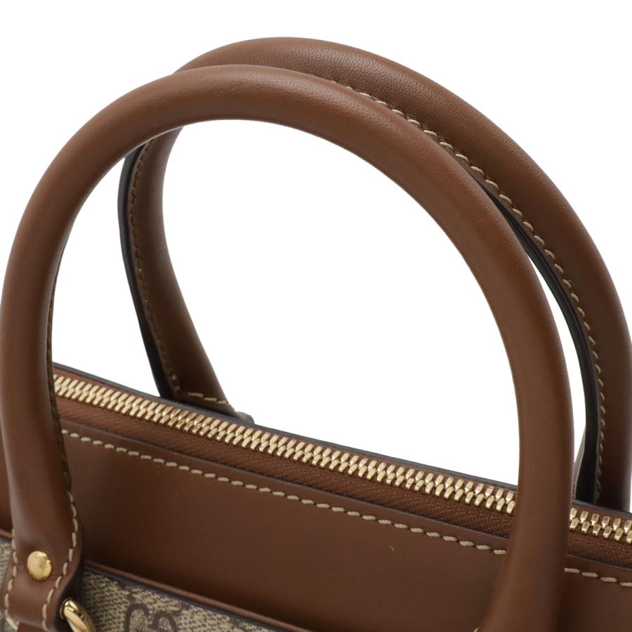 GUCCI グッチ GGスプリーム ハンドバッグ ミニバッグ 2WAY ショルダーバッグ 斜め掛け PVC レザー ベージュ ブラウン 茶 ゴールド金具 | GUCCI | 04