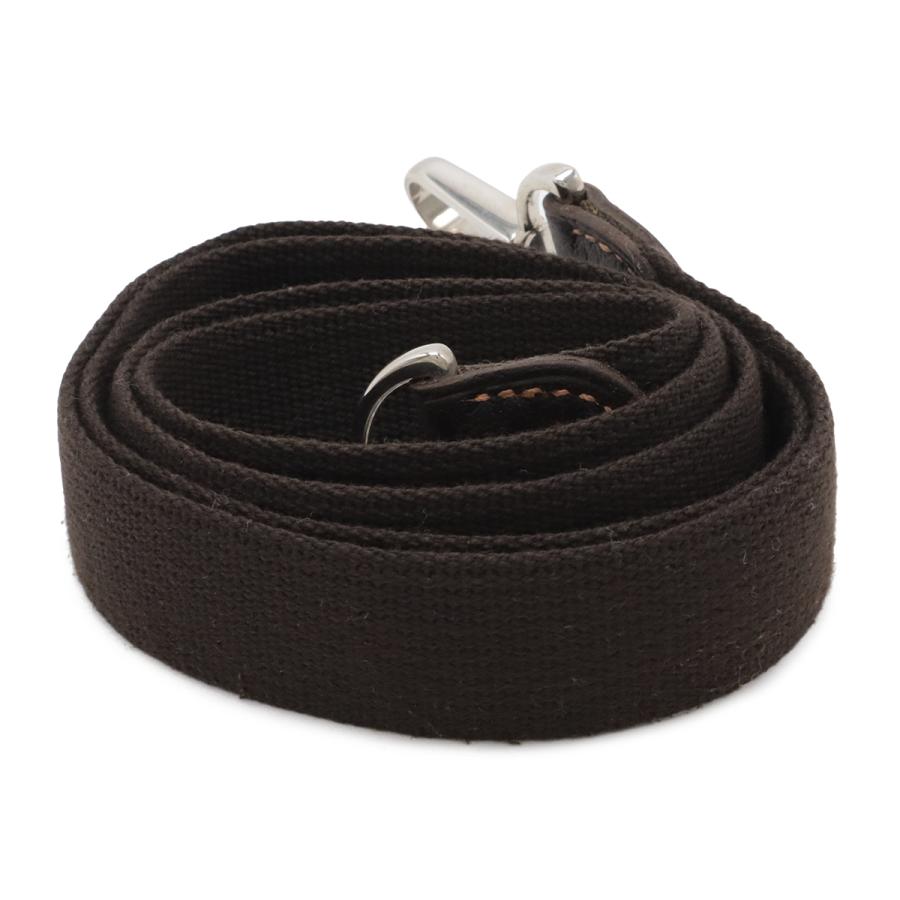 HERMES エルメス ショルダーストラップ ガーデンパーティ用 110cm キャンバス レザー ダークブラウン 茶 シルバー金具 | HERMES | 01