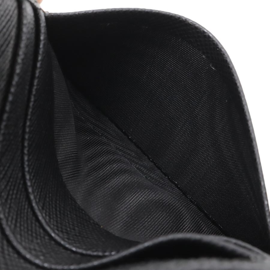 PRADA プラダ トライアングルロゴ 2つ折札入れ 二つ折り財布 マネークリップ式 ビルクリップ レザー NERO 黒 ブラック シルバー金具 | PRADA | 04