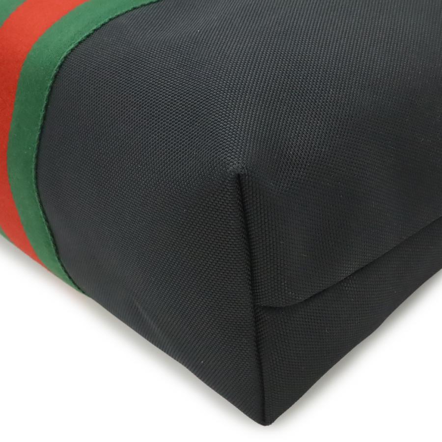 GUCCI グッチ ウェブストライプ シェリーライン トートバッグ ラージトート ショルダーバッグ ナイロン レザー ブラック 黒 | GUCCI | 02