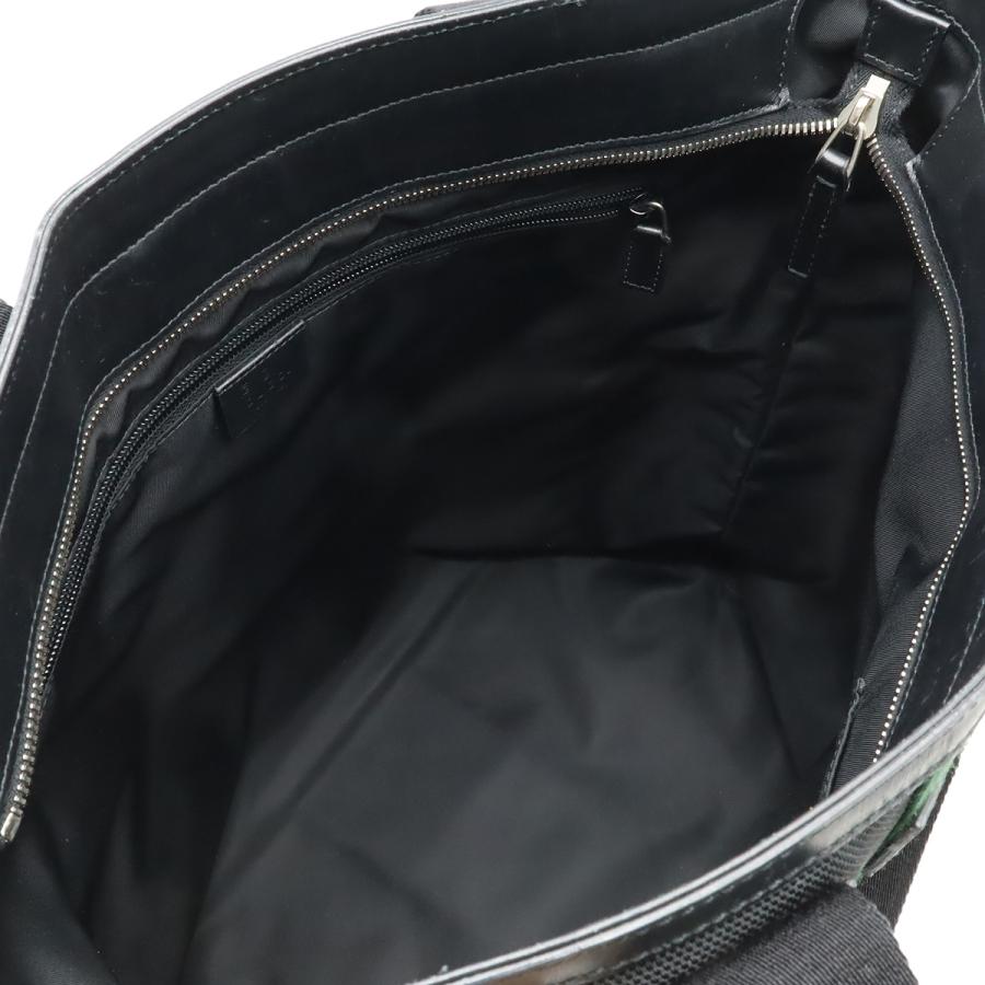 GUCCI グッチ ウェブストライプ シェリーライン トートバッグ ラージトート ショルダーバッグ ナイロン レザー ブラック 黒 | GUCCI | 06