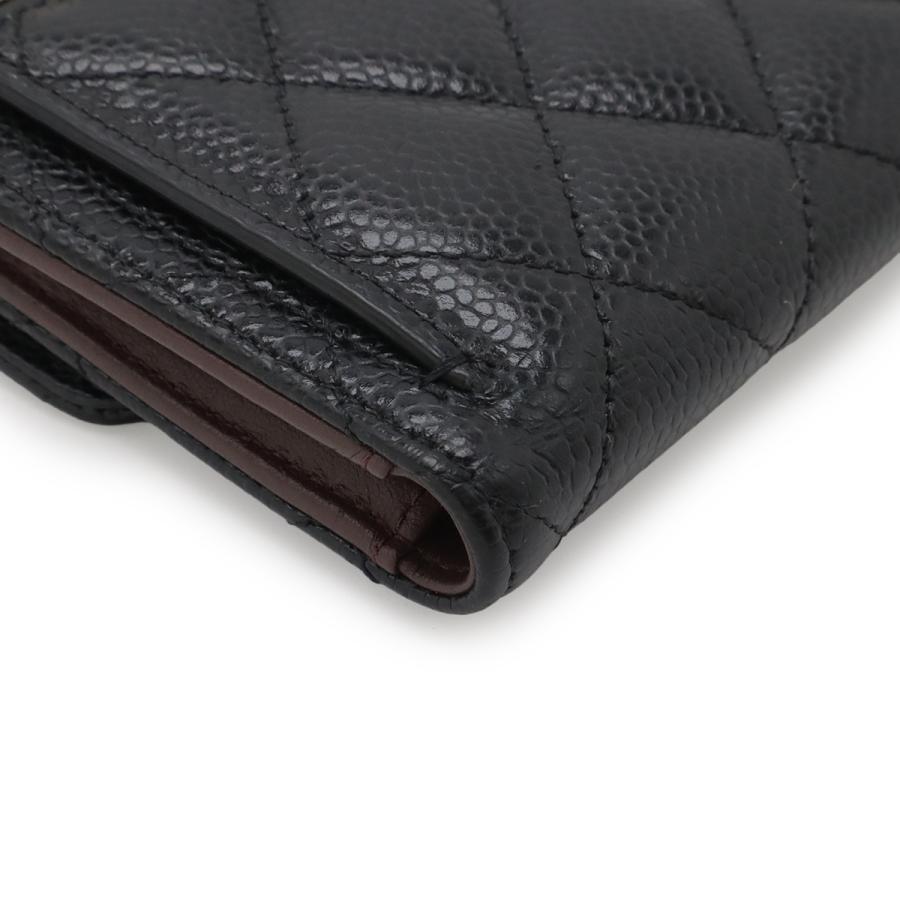 CHANEL シャネル マトラッセ ココマーク クラシック スモール フラップ ウォレット 3つ折財布 キャビアスキン レザー ブラック | CHANEL | 02