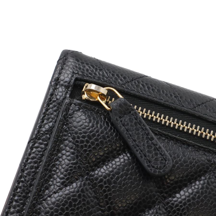 CHANEL シャネル マトラッセ ココマーク クラシック スモール フラップ ウォレット 3つ折財布 キャビアスキン レザー ブラック | CHANEL | 04