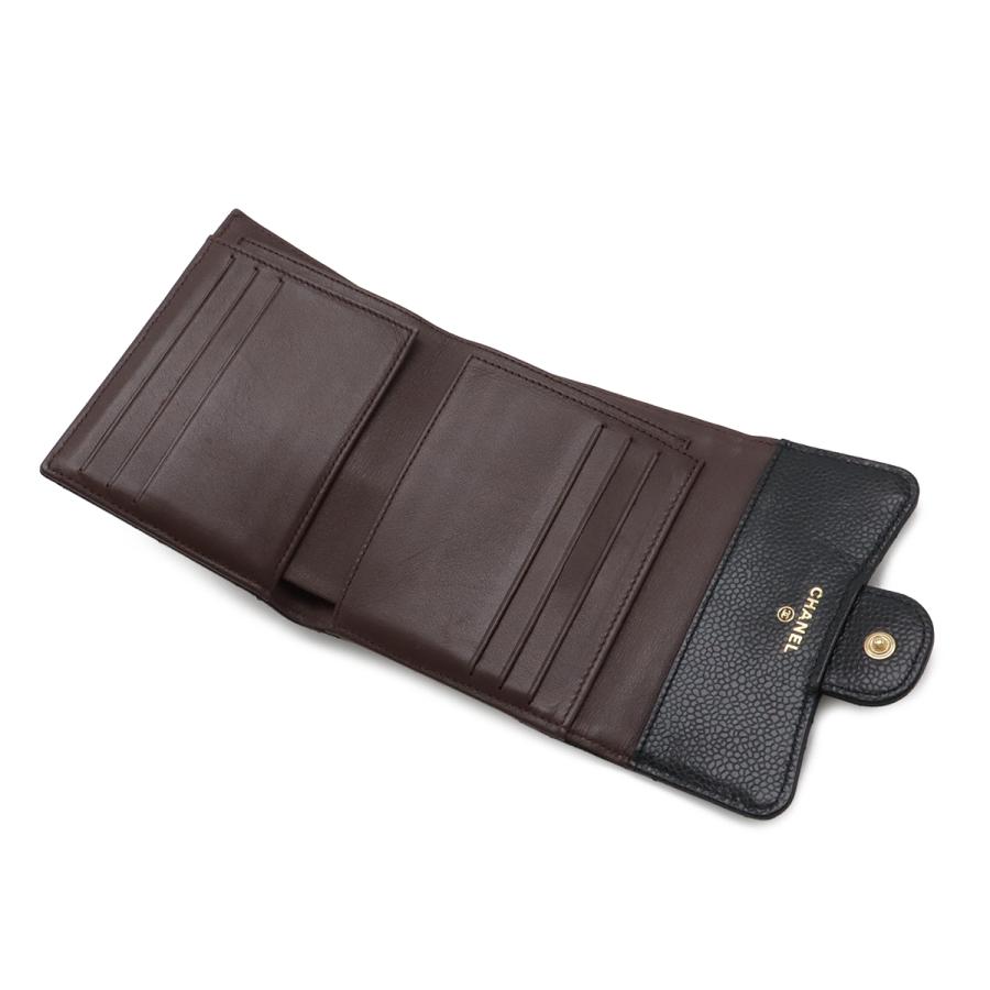 CHANEL シャネル マトラッセ ココマーク クラシック スモール フラップ ウォレット 3つ折財布 キャビアスキン レザー ブラック | CHANEL | 05