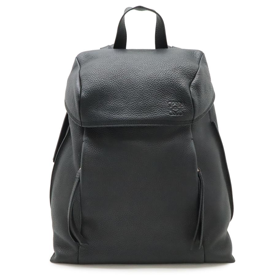 LOEWE ロエベ Tバックパック スモール リュックサック カーフスキン レザー ブラック 黒 シルバー金具 | LOEWE