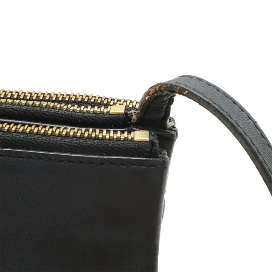 CELINE セリーヌ トリオ ラージ ショルダーバッグ ポシェット 斜め掛け ポーチ レザー ブラック 黒 ゴールド金具 171453 | CELINE | 03