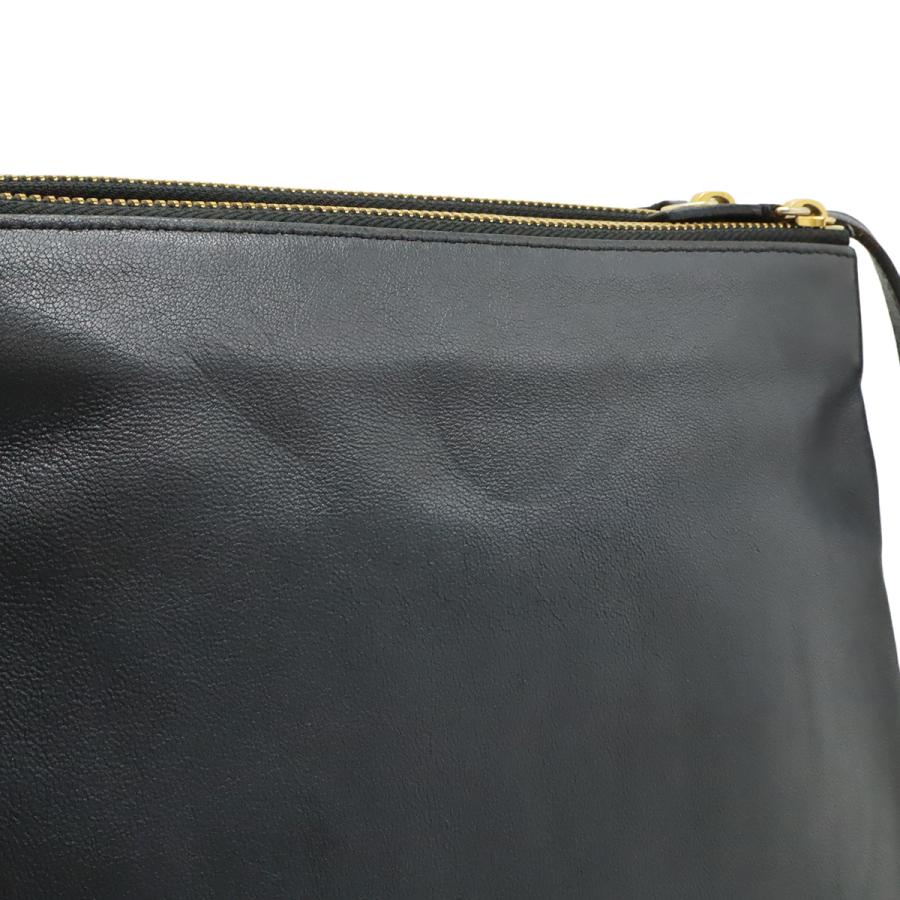 CELINE セリーヌ トリオ ラージ ショルダーバッグ ポシェット 斜め掛け ポーチ レザー ブラック 黒 ゴールド金具 171453 | CELINE | 07