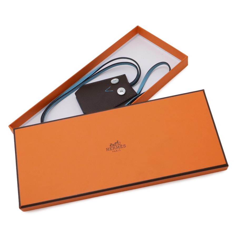 HERMES エルメス petit h プティ アッシュ イブトン クロシェット H キーリング フクロウモチーフ ヴォーエプソン ダークブラウン | HERMES | 04