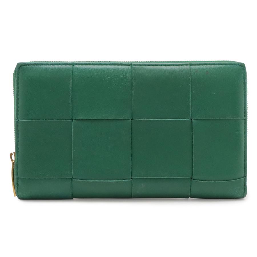 BOTTEGA VENETA ボッテガ ヴェネタ ボッテガベネタ カセット ジップアラウンドウォレット ラウンドファスナー 長財布 レザー グリーン 緑 | BOTTEGA VENETA
