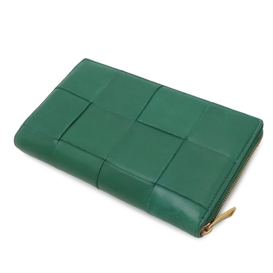 BOTTEGA VENETA ボッテガ ヴェネタ ボッテガベネタ カセット ジップアラウンドウォレット ラウンドファスナー 長財布 レザー グリーン 緑 | BOTTEGA VENETA | 01