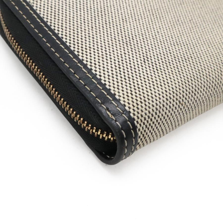BURBERRY バーバリー ホースフェリープリント エルモア ラウンドファスナー 長財布 キャンバス レザー ベージュ ブラック 黒 | BURBERRY | 02